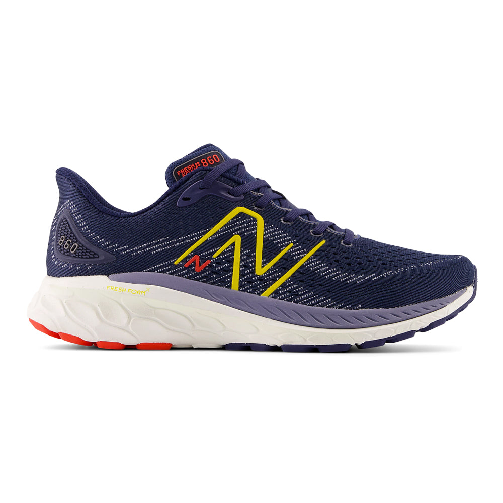 Men's New Balance Fresh Foam X 860v13, NB Navy/Ginger Lemon/Neo Flame, 12 D Medium