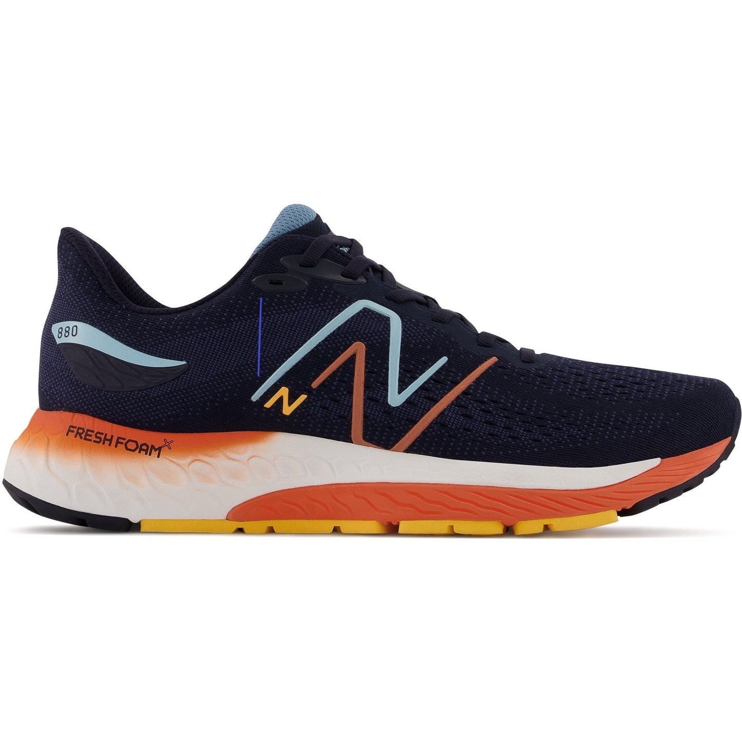 Men's New Balance Fresh Foam X 880v12, Eclipse/Vibrant Apricot, 12.5 2E Wide