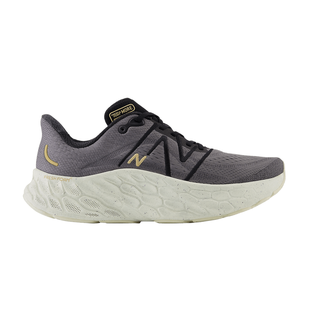 Men's New Balance Fresh Foam X More v4, Black/Castlerock/Turtledove, 10 D Medium