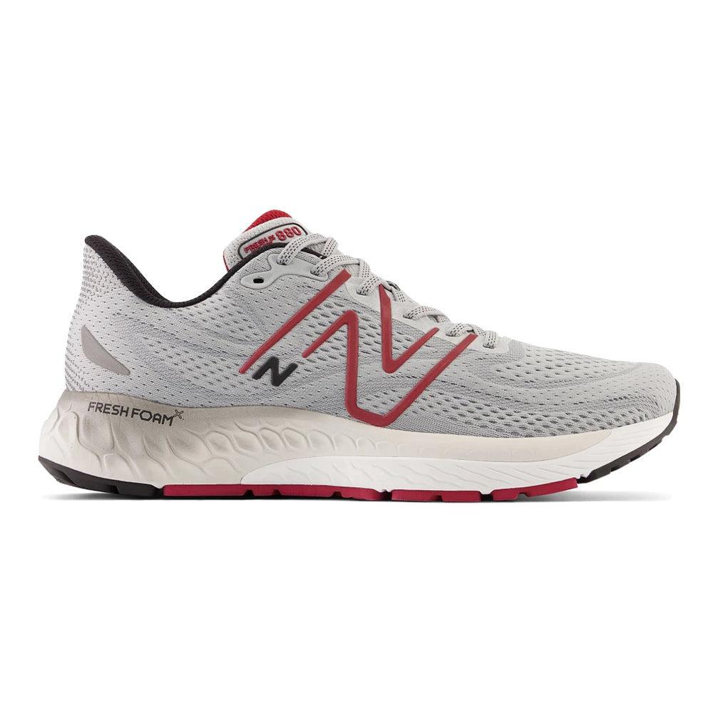 Men's New Balance Fresh Foam X 880v13, Aluminum Grey/Crimson, 9.5 D Medium