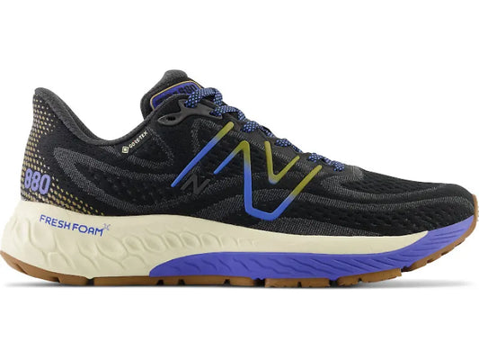 Women's New Balance Fresh Foam X 880v12 GTX, Black/Marine Blue, 9 B Medium